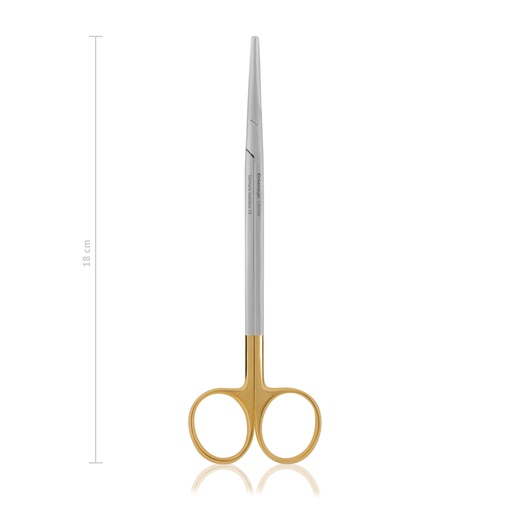 [116318] Ciseaux de dissection Metzenbaum, 18 cm, courbes, émoussés, TC