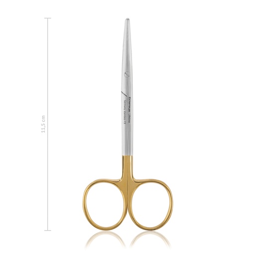 [116111] Ciseaux de dissection Metzenbaum, 11,5 cm, trempés, TC, fins, émousse