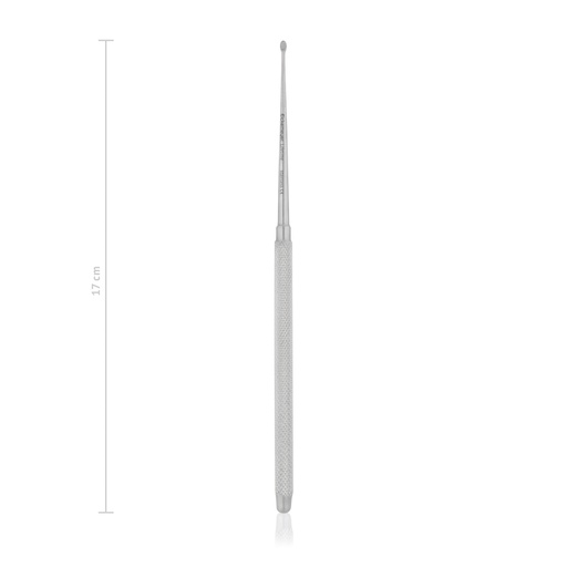 [165317] Cureta ósea afilada17 cm, muy delicado y profundo en cromonegro