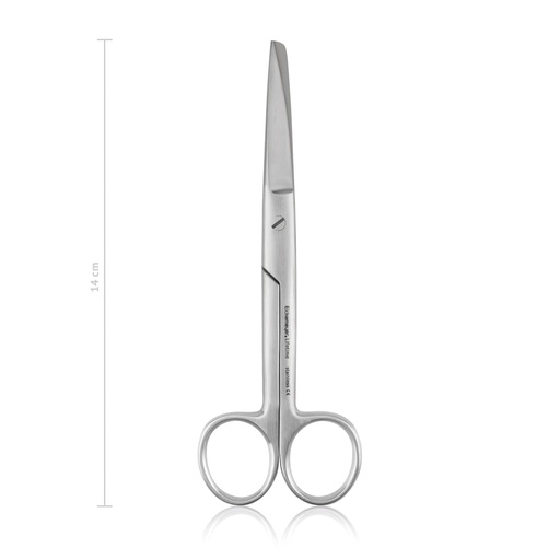 [970314] Surgical scissors, 14 cm, curved, blunt/sharp, 14 cm