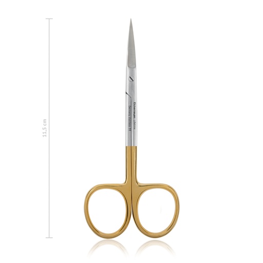 [110111] Tijera delicada 11,5 cm, curvado, agudo / agudo, delado TC