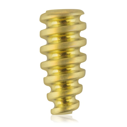 [191545] Vis à interférence en titane, forme canon, 1,1/Ø4,5/10,0 mm, HEX 2,5, jaune