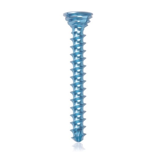 [185541] Titán zárócsavar Ø2,7 × 22 mm, szögstabil, többirányú, kék, Torx 10, önfúró, önmetsző
